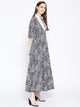 Black Batik Print Collar Dress