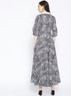 Black Batik Print Collar Dress