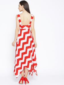 Red Striped Zik Zak Dress