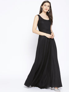 Black Solid Long Dress