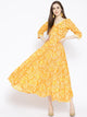 Mustard Floral Block Print Dress