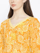 Mustard Floral Block Print Dress