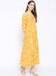 Mustard Floral Block Print Dress