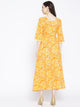 Mustard Floral Block Print Dress