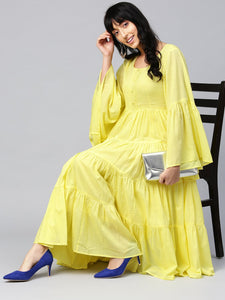 Yellow Solid Printex Tyre Dress