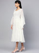 White Solid Printex Tyre Dress