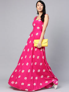 Magenta Large Bandhaj Dress