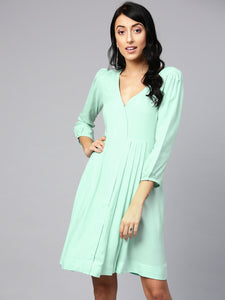 Pista Green A-line Short Dress