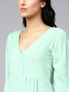 Pista Green A-line Short Dress