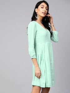 Pista Green A-line Short Dress