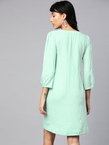 Pista Green A-line Short Dress
