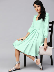 Pista Green A-line Short Dress