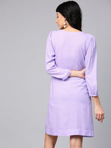 Lavender A-line Short Dress