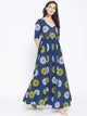 Blue Flower Block Print Dress