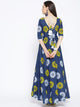 Blue Flower Block Print Dress