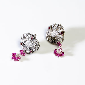 Lotus  Silver Tribal Handcrafted Earings