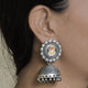 Ganesha Motif Painting Silver Handcrafted Jhumaki Earing