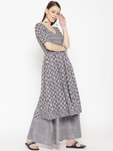 Grey Discharge Print Twin Set