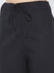 Black Solid Cotton Twin Set