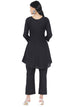Black Solid Cotton Twin Set