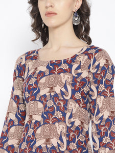 Blue Kalamkari Print Twin Set