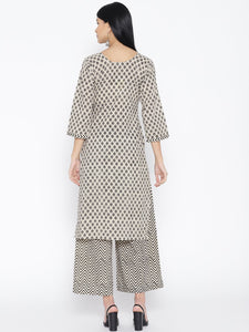 Off-white Sanganeri Print Twin Set