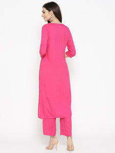 Magenta Rayon Twin Set
