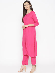 Magenta Rayon Twin Set