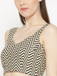 Beige Zik-zak Print Twin Set