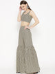 Beige Zik-zak Print Twin Set