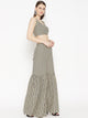Beige Zik-zak Print Twin Set