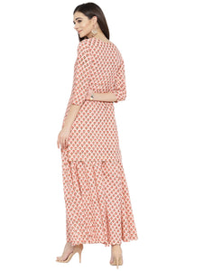 Coral Block Butti Print Twin Set