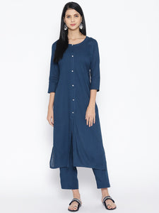 Navy Blue Rayon Twin Set