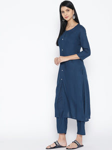 Navy Blue Rayon Twin Set