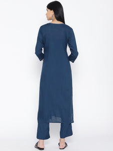 Navy Blue Rayon Twin Set