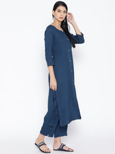 Navy Blue Rayon Twin Set