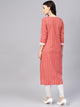 Red Checks Print Straight Kurti