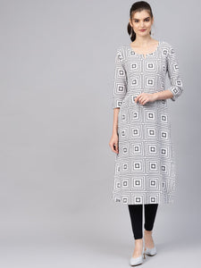 Black & White Printed Kurti