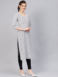 Black & White Printed Kurti