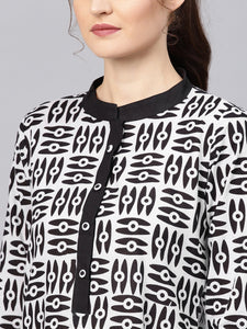 Black Printed Meridian Kurti