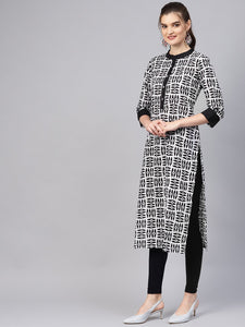 Black Printed Meridian Kurti