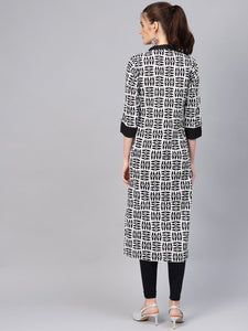 Black Printed Meridian Kurti