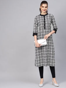 Black Printed Meridian Kurti