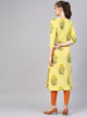 Yellow Mugal Block Butta Kurti