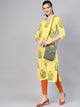 Yellow Mugal Block Butta Kurti