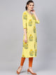 Yellow Mugal Block Butta Kurti