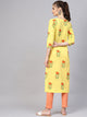 Yellow Block Butta Print Kurta