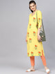 Yellow Block Butta Print Kurta