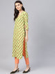 Pista Block Butti Print Kurti