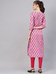 Pink Block Butti Print Kurti